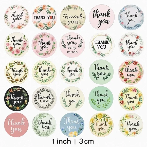 Thank you stickers mystery bag bundle mix | random thank you stickers 1" - Picture 9 of 12